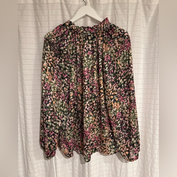 NWOT H&M Multicolor Floral Crepe Blouse Size Large - Picture 7 of 7